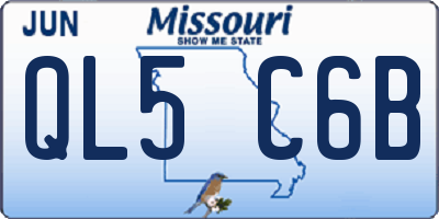 MO license plate QL5C6B