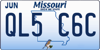 MO license plate QL5C6C