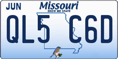 MO license plate QL5C6D
