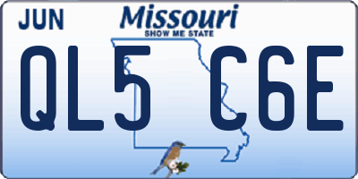 MO license plate QL5C6E