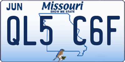 MO license plate QL5C6F