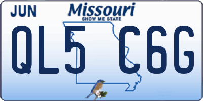 MO license plate QL5C6G