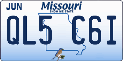 MO license plate QL5C6I