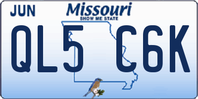 MO license plate QL5C6K