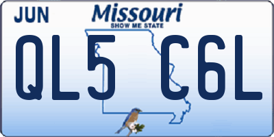 MO license plate QL5C6L