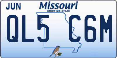 MO license plate QL5C6M