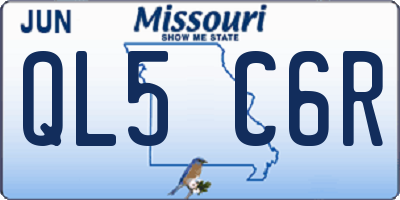 MO license plate QL5C6R