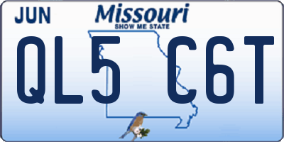 MO license plate QL5C6T
