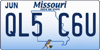 MO license plate QL5C6U