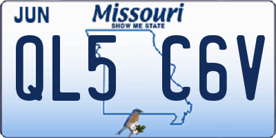 MO license plate QL5C6V