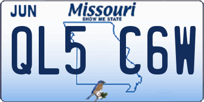 MO license plate QL5C6W