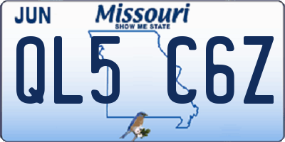 MO license plate QL5C6Z