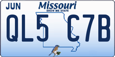 MO license plate QL5C7B