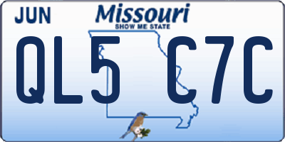 MO license plate QL5C7C