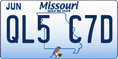 MO license plate QL5C7D