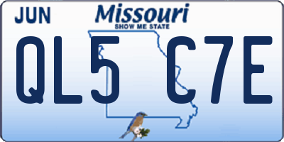 MO license plate QL5C7E