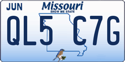 MO license plate QL5C7G