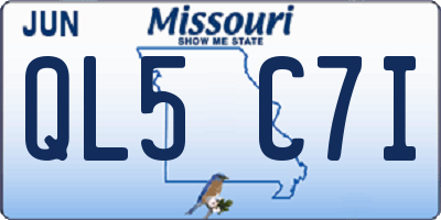 MO license plate QL5C7I