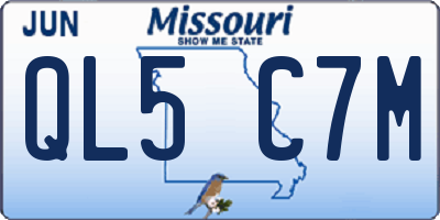 MO license plate QL5C7M