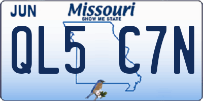 MO license plate QL5C7N