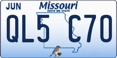 MO license plate QL5C7O