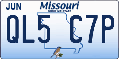 MO license plate QL5C7P