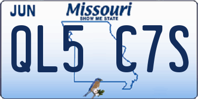 MO license plate QL5C7S