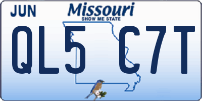 MO license plate QL5C7T