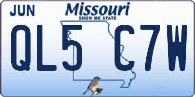 MO license plate QL5C7W