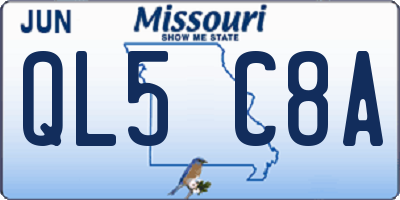 MO license plate QL5C8A