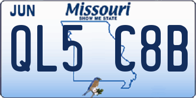 MO license plate QL5C8B