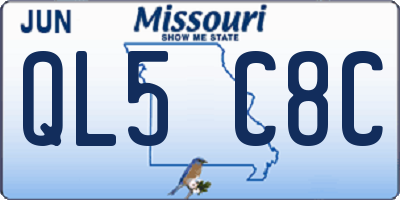 MO license plate QL5C8C