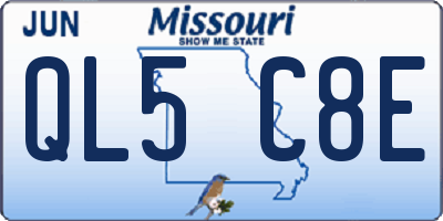MO license plate QL5C8E