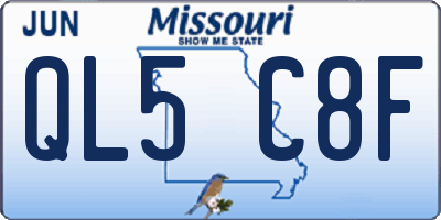 MO license plate QL5C8F
