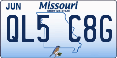 MO license plate QL5C8G