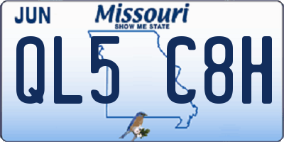 MO license plate QL5C8H
