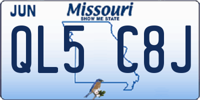 MO license plate QL5C8J