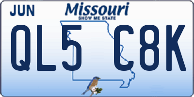 MO license plate QL5C8K