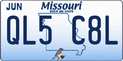 MO license plate QL5C8L