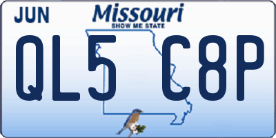 MO license plate QL5C8P