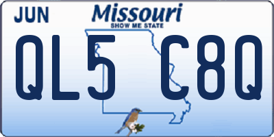 MO license plate QL5C8Q