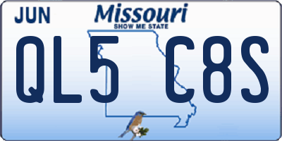 MO license plate QL5C8S