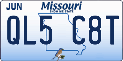 MO license plate QL5C8T