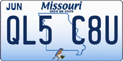 MO license plate QL5C8U