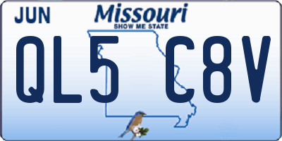MO license plate QL5C8V