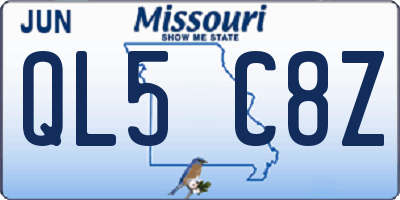 MO license plate QL5C8Z