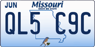 MO license plate QL5C9C