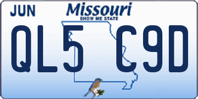 MO license plate QL5C9D