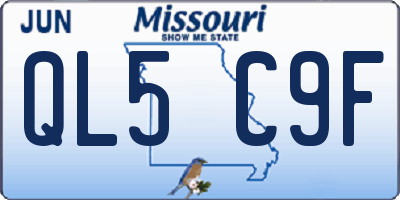 MO license plate QL5C9F