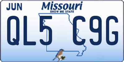MO license plate QL5C9G